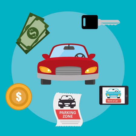 Car design over blue background, vector illustration.のイラスト素材