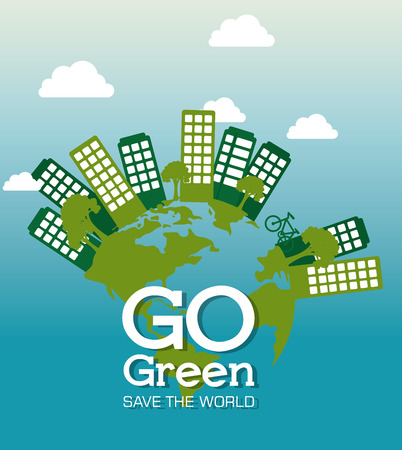 Ecology design over blue background, vector illustration.のイラスト素材