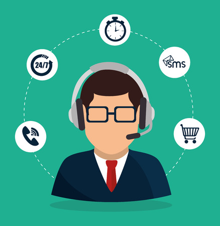 Customer design over green background, vector illustration.のイラスト素材