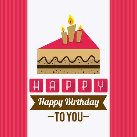 Happy birthday colorful card design, vector illustration.のイラスト素材