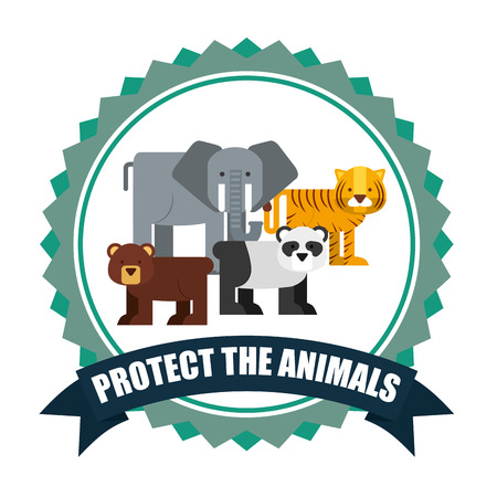 save the animals design, vector illustration eps10 graphicのイラスト素材