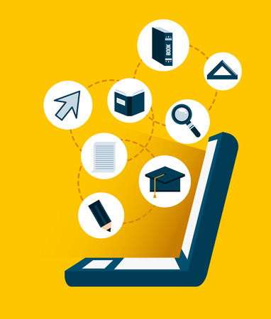 e-learning concept design, vector illustration eps10 graphicのイラスト素材