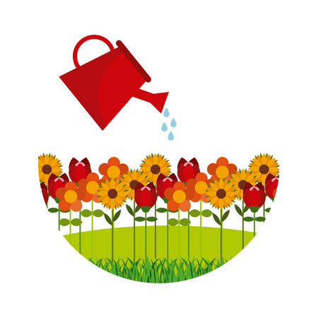 flower garden design, vector illustration eps10 graphicのイラスト素材