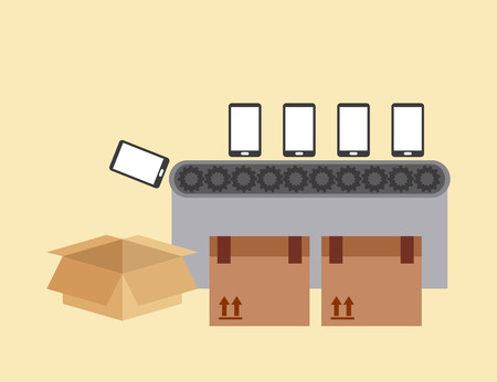 manufacturing phones design, vector illustration eps10 graphicのイラスト素材