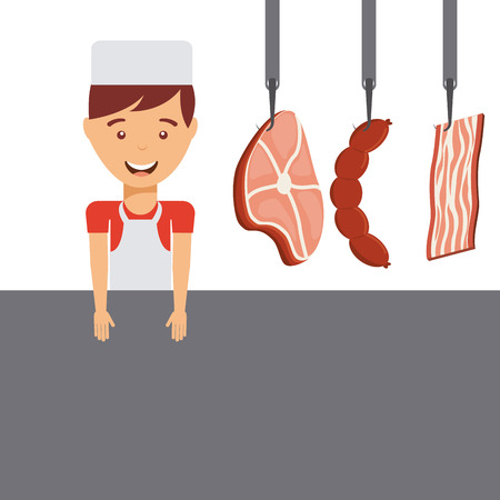 butcher concept design, vector illustration  のイラスト素材