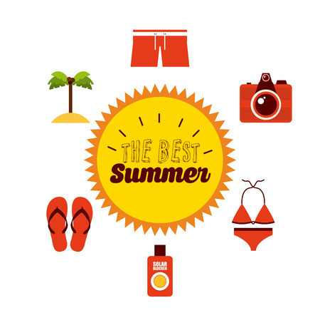 the best summer design, vector illustrationのイラスト素材