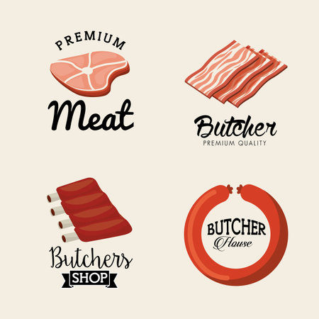 butcher concept design, vector illustration eps10 graphicのイラスト素材