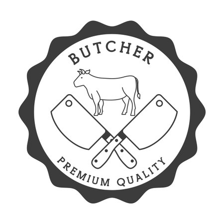butcher concept design, vector illustration のイラスト素材
