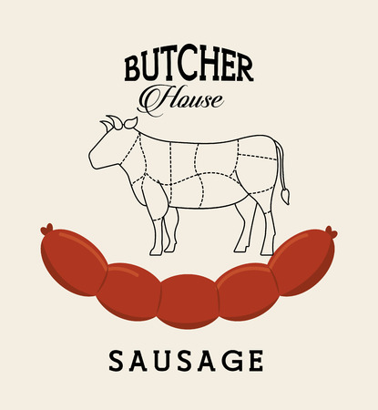 butcher concept design, vector illustration のイラスト素材