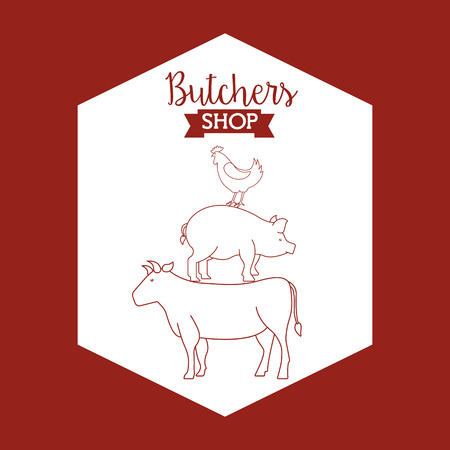 butcher concept design, vector illustration のイラスト素材