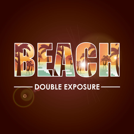 double exposure design, vector illustration のイラスト素材