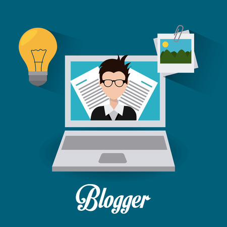 Blogger digital design, vector illustration eps 10.のイラスト素材