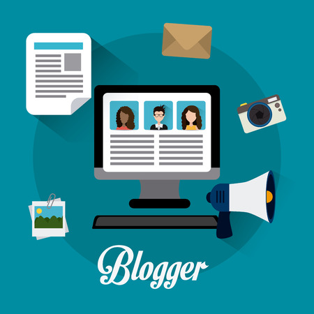 Blogger digital design, vector illustration eps 10.のイラスト素材