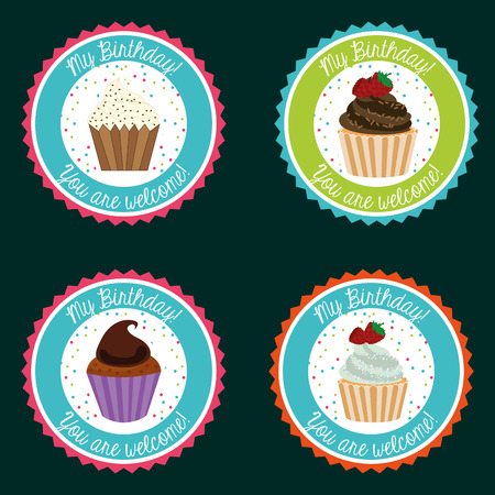 birthday invitation design, vector illustration eps10 graphicのイラスト素材