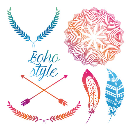 boho style design, vector illustration  のイラスト素材