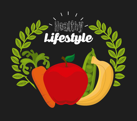 healthy lifestyle design, vector illustration   graphicのイラスト素材