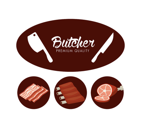 seal butcher design, vector illustration eps10 graphicのイラスト素材