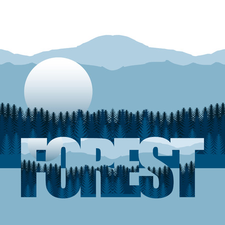 forest landscape design, vector illustration eps10 graphicのイラスト素材