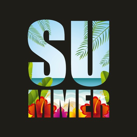 tropical nature design, vector illustration graphicのイラスト素材