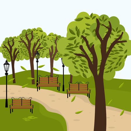 Urban park design, vector illustration eps 10.のイラスト素材