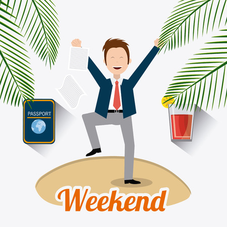 Happy weekend design, vector illustration eps 10.のイラスト素材