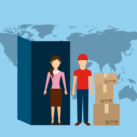 delivery service design, vector illustration eps10 graphicのイラスト素材