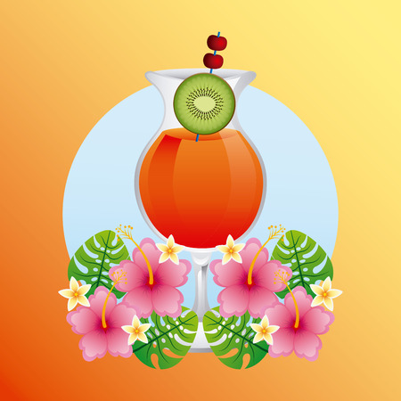 tropical cocktail design, vector illustration eps10 graphicのイラスト素材
