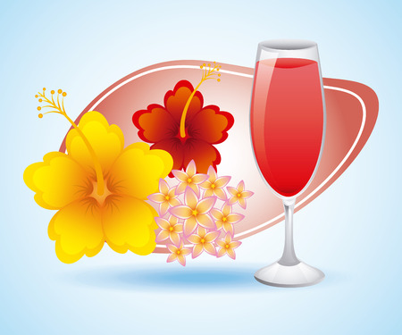 tropical cocktail designのイラスト素材