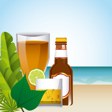 tropical cocktail design, vector illustration eps10 graphicのイラスト素材