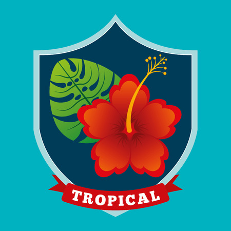tropical flower design, vector illustration eps10 graphicのイラスト素材