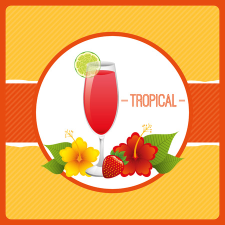 tropical cocktail design, vector illustration eps10 graphicのイラスト素材