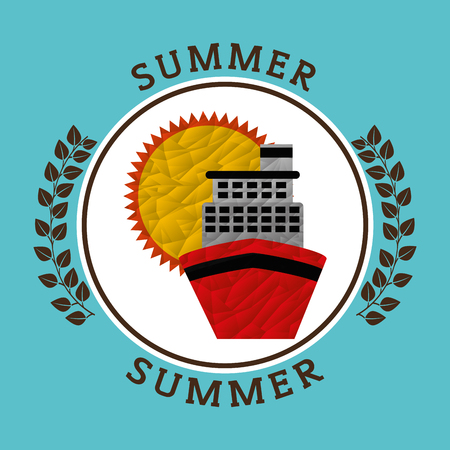 summer vacation icon design, vector illustration eps10 graphicのイラスト素材