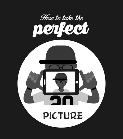 Photo design over black background, vector illustrationのイラスト素材