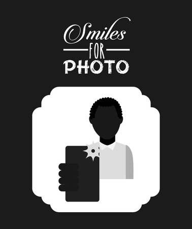 Photo design over black background, vector illustrationのイラスト素材