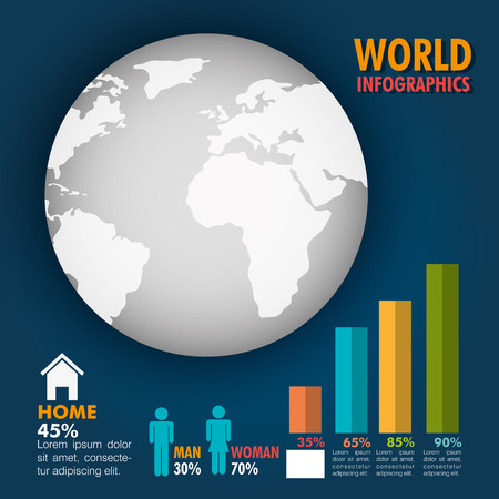 World infographic design, vector illustration eps 10.のイラスト素材