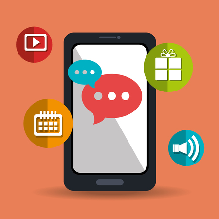 Digital marketing business with colorful icons designのイラスト素材