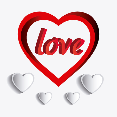 Love card design with hearts and red details, vector illustration.のイラスト素材