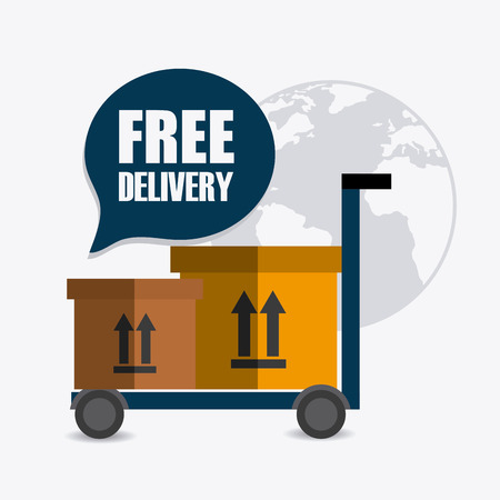 Delivery and logistics business operations, vector illustration  のイラスト素材