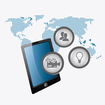 Digital and social marketing strategies, vector illustration  のイラスト素材
