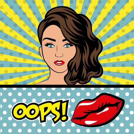 Womens in pop art cartoons graphics, vector illustration eps 10のイラスト素材