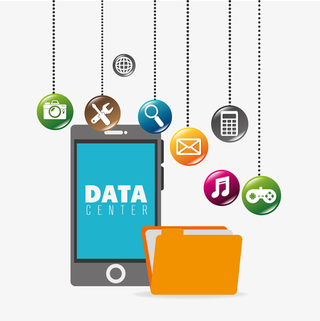 Mobile applications and multimeida technology design, vector illustration.のイラスト素材
