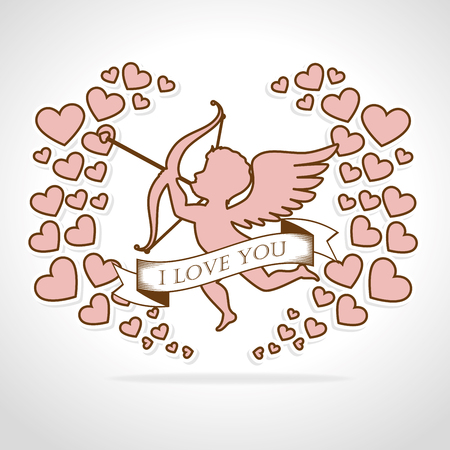 Love card with hearts and pink details design, vector illustration eps 10.のイラスト素材