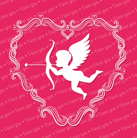 Love card with hearts and pink details design, vector illustration eps 10.のイラスト素材