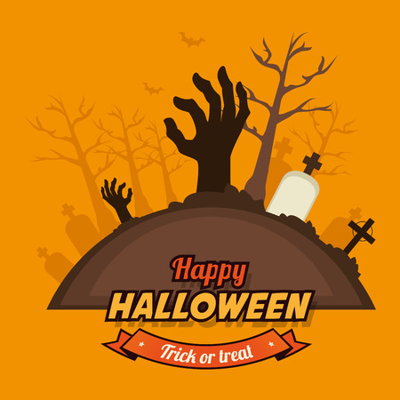 Happy halloween graphic design, vector illustration eps 10のイラスト素材