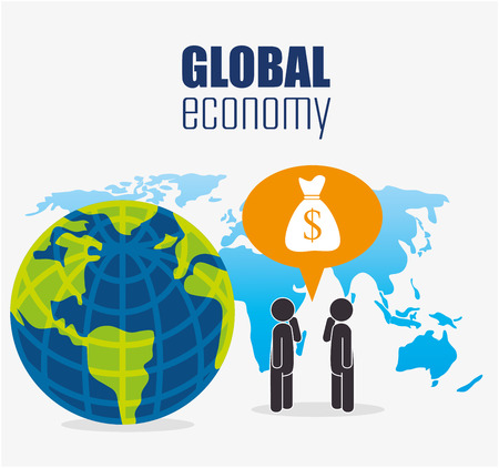 Business,money and global economy with colorful icons, vector illustration eps 10のイラスト素材