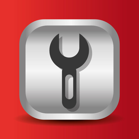 wrench tool icon button design, vector illustrationのイラスト素材