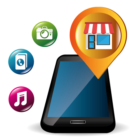 Ecommerce and mobile market applications design, vector illustrationのイラスト素材