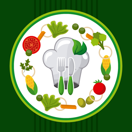 vegetarian and healthy food design, vector illustration   graphicのイラスト素材