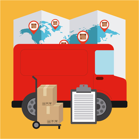 courier service worldwide design, vector illustration   graphicのイラスト素材