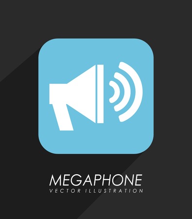 megaphone icon over black background , vector illustration   graphicのイラスト素材